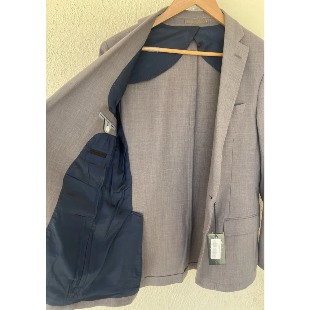 NWT Eleventy First Class Taupe Wool Blazer Sports Coat Men’s Size IT 50 US 40R